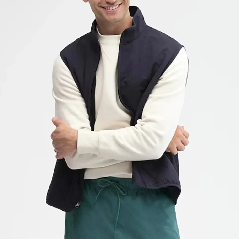 NWT J. Crew Stretch Tech Navy Blue Zip Vest  Men's‎ Size Medium